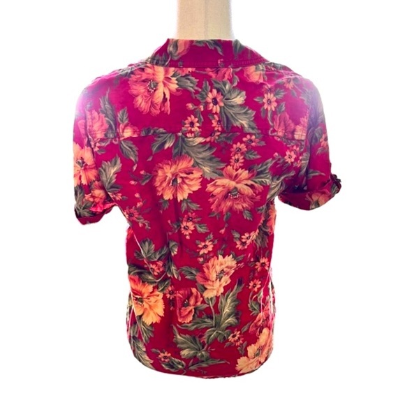 Vintage Lauren Ralph Lauren Petite Hawaiian Styled button down shirt//MP//90s - Picture 7 of 10
